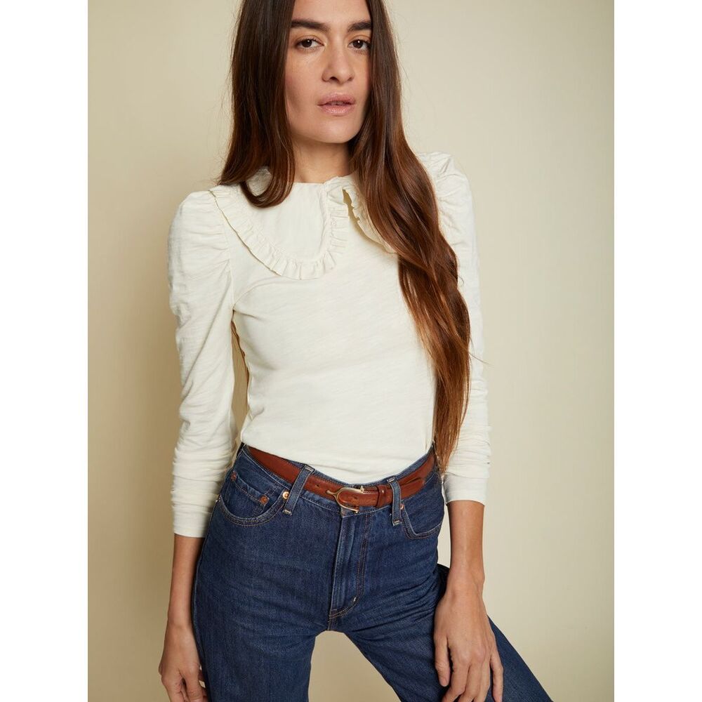 Nation LTD Patsy Tee with Peter Pan Collar in Off White